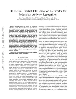 On Neural Inertial Classification Networks for Pedestrian Activity Recognition