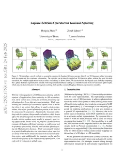 Laplace-Beltrami Operator for Gaussian Splatting