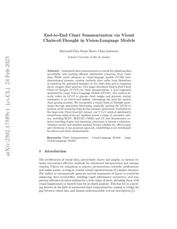 End-to-End Chart Summarization via Visual Chain-of-Thought in Vision-Language Models
