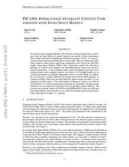 PICASO: Permutation-Invariant Context Composition with State Space Models