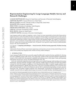 Representation Engineering for Large-Language Models: Survey and Research Challenges