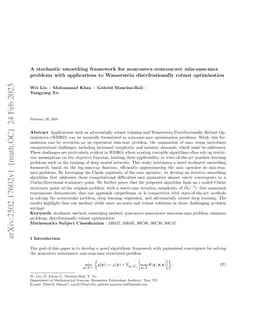 A stochastic smoothing framework for nonconvex-nonconcave min-sum-max problems with applications to Wasserstein distributionally robust optimization