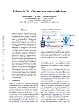 Evaluating the Effect of Retrieval Augmentation on Social Biases