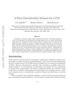 A Priori Generalizability Estimate for a CNN