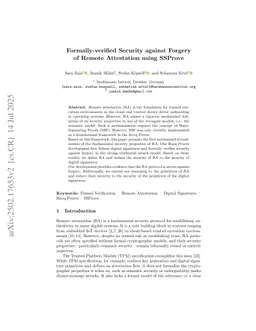 Formally-verified Security against Forgery of Remote Attestation using SSProve