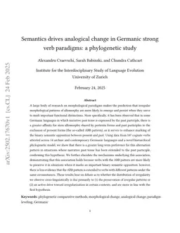 Semantics drives analogical change in Germanic strong verb paradigms: a phylogenetic study