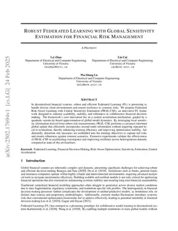 Robust Federated Learning with Global Sensitivity Estimation for Financial Risk Management