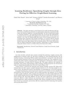 Learning Backbones: Sparsifying Graphs through Zero Forcing for Effective Graph-Based Learning