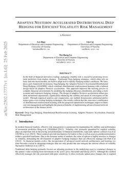 Adaptive Nesterov Accelerated Distributional Deep Hedging for Efficient Volatility Risk Management