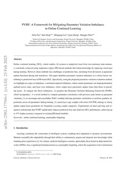 PVBF: A Framework for Mitigating Parameter Variation Imbalance in Online Continual Learning