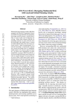 MM-PoisonRAG: Disrupting Multimodal RAG with Local and Global Poisoning Attacks