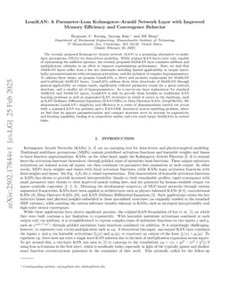 LeanKAN: A Parameter-Lean Kolmogorov-Arnold Network Layer with Improved Memory Efficiency and Convergence Behavior