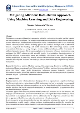 Mitigating Attrition: Data-Driven Approach Using Machine Learning and Data Engineering