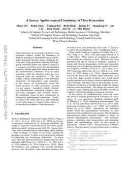 ASurvey: Spatiotemporal Consistency in Video Generation