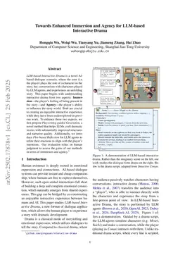 Towards Enhanced Immersion and Agency for LLM-based Interactive Drama