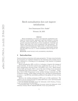 Batch normalization does not improve initialization