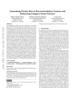 Unmasking Gender Bias in Recommendation Systems and Enhancing Category-Aware Fairness