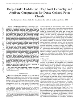 Deep-JGAC: End-to-End Deep Joint Geometry and Attribute Compression for Dense Colored Point Clouds