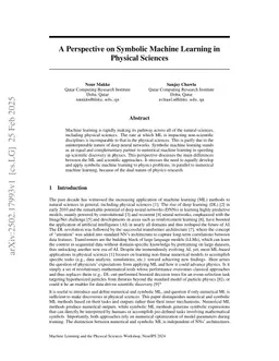 A Perspective on Symbolic Machine Learning in Physical Sciences