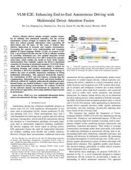 VLM-E2E: Enhancing End-to-End Autonomous Driving with Multimodal Driver Attention Fusion