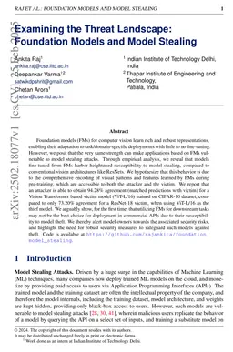 Examining the Threat Landscape: Foundation Models and Model Stealing