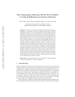 Was Tournament Selection All We Ever Needed? A Critical Reflection on Lexicase Selection