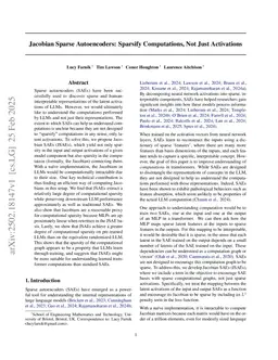Jacobian Sparse Autoencoders: Sparsify Computations, Not Just Activations