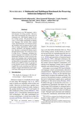 NusaAksara: A Multimodal and Multilingual Benchmark for Preserving Indonesian Indigenous Scripts