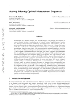 Actively Inferring Optimal Measurement Sequences
