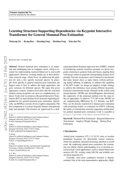 Learning Structure-Supporting Dependencies via Keypoint Interactive Transformer for General Mammal Pose Estimation