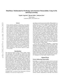 MindMem: Multimodal for Predicting Advertisement Memorability Using LLMs and Deep Learning