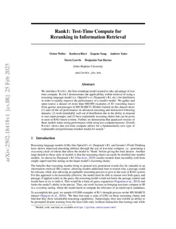 Rank1: Test-Time Compute for Reranking in Information Retrieval