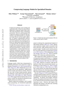 Compressing Language Models for Specialized Domains