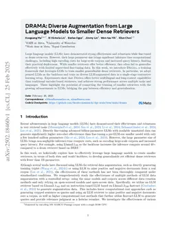 DRAMA: Diverse Augmentation from Large Language Models to Smaller Dense Retrievers