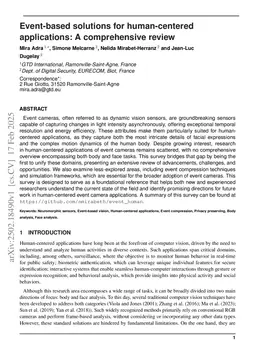 Event-based Solutions for Human-centered Applications: A Comprehensive Review