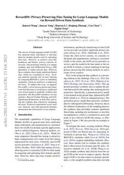 RewardDS: Privacy-Preserving Fine-Tuning for Large Language Models via Reward Driven Data Synthesis