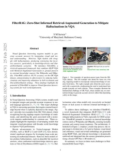 FilterRAG: Zero-Shot Informed Retrieval-Augmented Generation to Mitigate Hallucinations in VQA