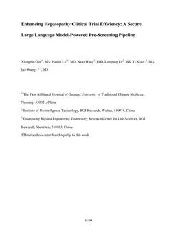 Enhancing Hepatopathy Clinical Trial Efficiency: A Secure, Large Language Model-Powered Pre-Screening Pipeline