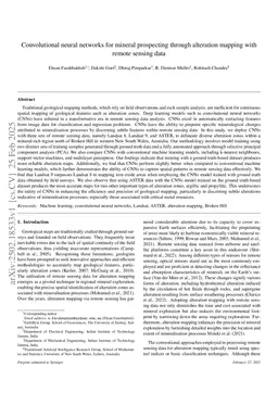 Convolutional neural networks for mineral prospecting through alteration mapping with remote sensing data