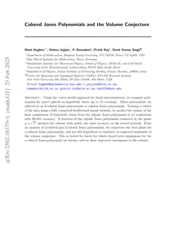 Colored Jones Polynomials and the Volume Conjecture