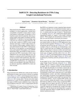 DeBUGCN -- Detecting Backdoors in CNNs Using Graph Convolutional Networks