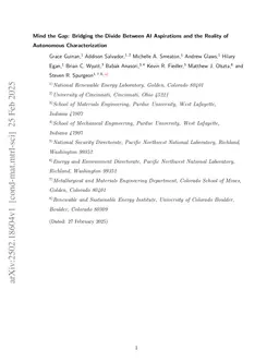 Mind the Gap: Bridging the Divide Between AI Aspirations and the Reality of Autonomous Characterization