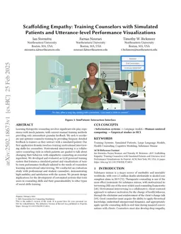 Scaffolding Empathy: Training Counselors with Simulated Patients and Utterance-level Performance Visualizations