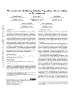 AI Mismatches: Identifying Potential Algorithmic Harms Before AI Development