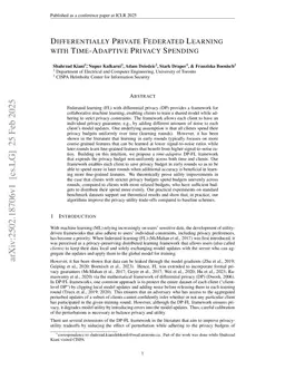 Differentially Private Federated Learning With Time-Adaptive Privacy Spending
