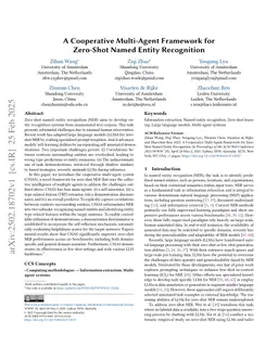 A Cooperative Multi-Agent Framework for Zero-Shot Named Entity Recognition