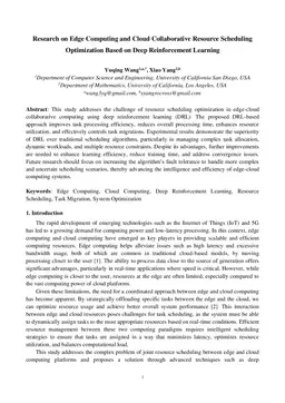 Research on Edge Computing and Cloud Collaborative Resource Scheduling Optimization Based on Deep Reinforcement Learning