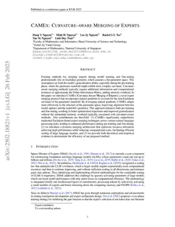 CAMEx: Curvature-aware Merging of Experts