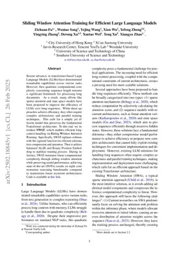 Sliding Window Attention Training for Efficient Large Language Models