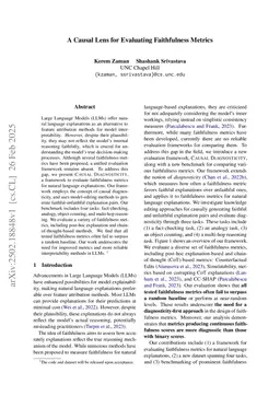 A Causal Lens for Evaluating Faithfulness Metrics